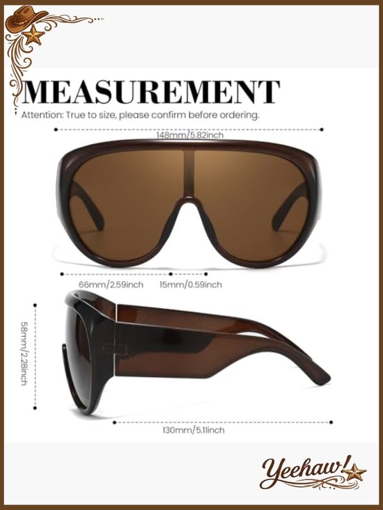 Oversized Sunglasses Large Frame Wrap Around UV Protection Eyewear main image 4